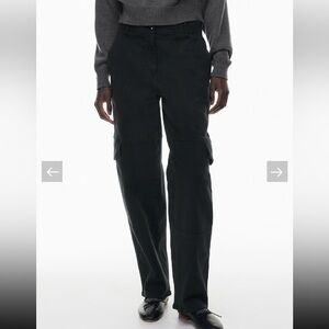 Aritzia Wilfred Maeve Black Cargo Pants with Straight Leg
